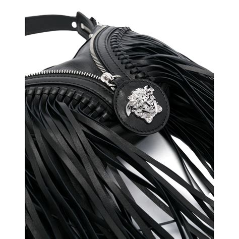 versace fringe bag|Versace Repeat Mini Fringed Leather Shoulder Bag.